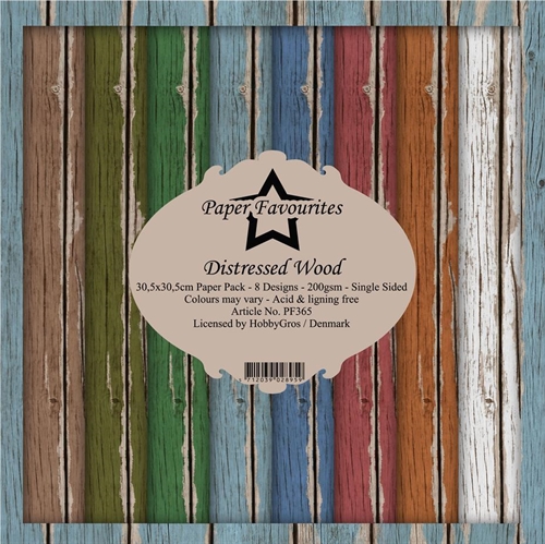 Paper Favourites Distressed wood 30,5x30,5cm 8 ark 200g